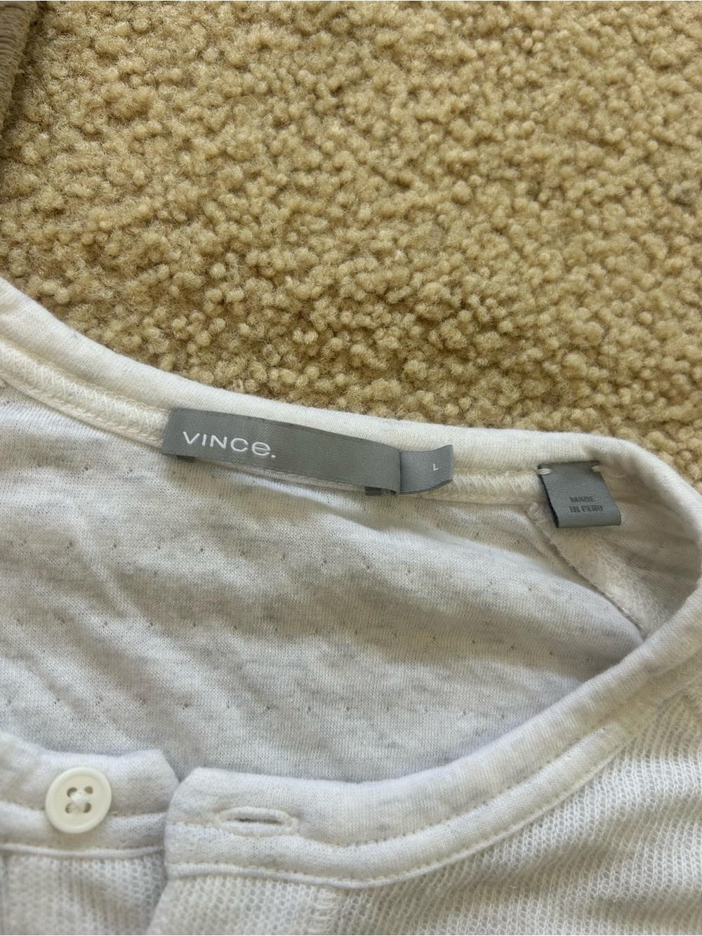 Vince Light Heather Grey Long-Sleeve Henley Shirt - Picture 3 of 4